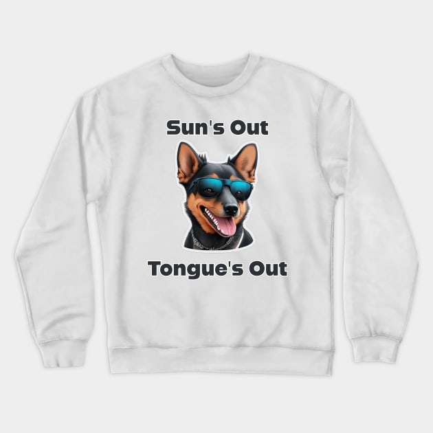 Sun's Out Tongue's Out - Lancashire Heeler Crewneck Sweatshirt by Thompson Prints